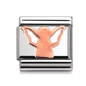 Charmlinks Angel Silver Rose Gold Charm 29177RS