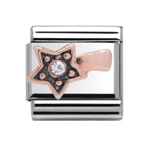 Charmlinks Shooting Star Silver Rose Gold Charm 29179RS