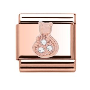 Charmlinks Cat CZ Rose Gold Charm 29223RR