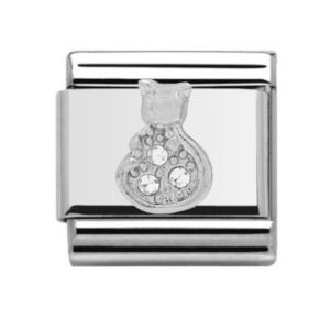 Charmlinks Cat CZ Silver Charm 29223SS