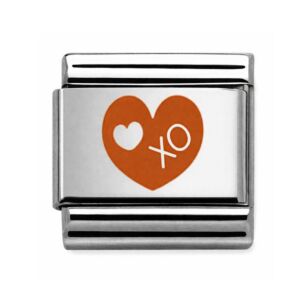 Charmlinks XO Rose Gold on Silver Charm