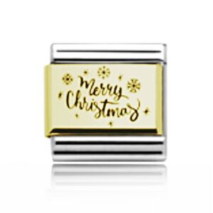Yellow Gold Merry Christmas Charm 29258GS