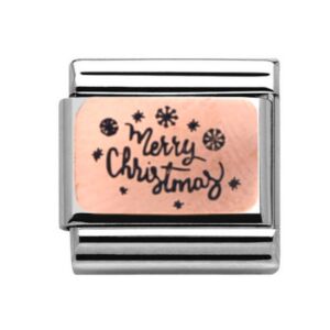 Rose Gold Merry Christmas Charm 29258RS