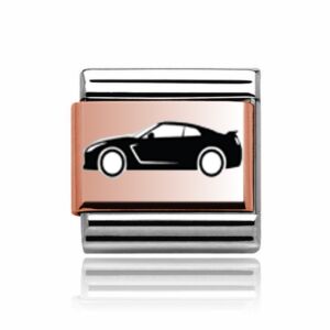 Rose Gold on Silver Sports Car Charm 29266rs