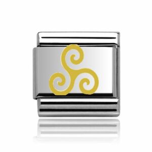  Gold on Silver Triskelion Charm 29268gs