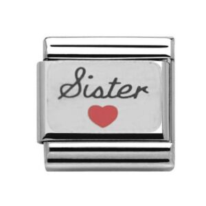 Silver Sister Heart Charm 29282SS