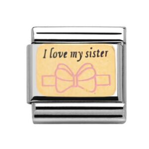 Yellow Gold I Love My Sister Charm 29284GS