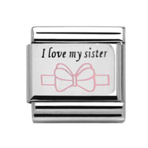 Silver I Love My Sister Charm 29284SS