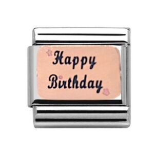 Rose Gold Happy Birthday Charm 29285RS