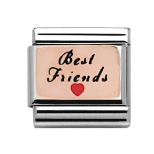 Rose Gold Best Friends Heart Charm 29291RS