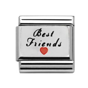 Silver Best Friends Heart Charm 29291SS