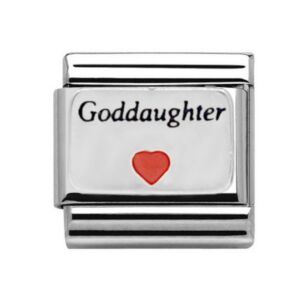 Silver Goddaughter Heart Charm 29292SS
