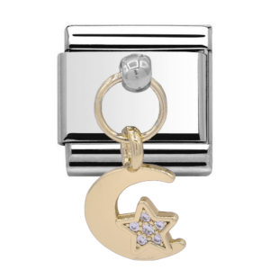 Moon and Star Drop Charm 29337GS