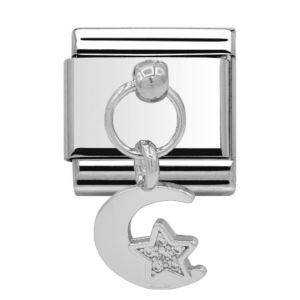 Moon and Star Drop Charm 29337SS