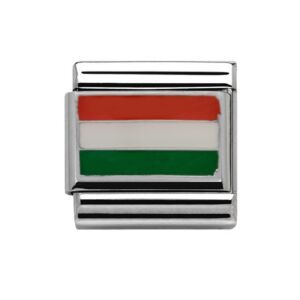 Silver Hungary Flag Charm 29405SS
