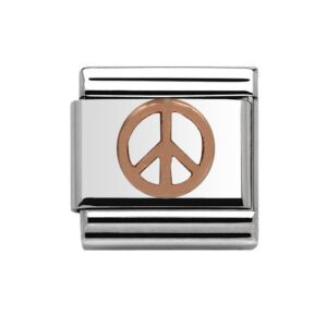 Rose Gold Peace Sign Charm 29418RS