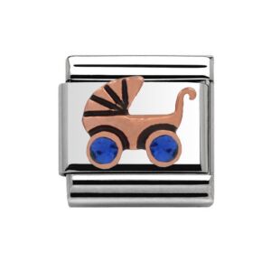 Rose Gold Baby Girl's Pram Charm 29419RS