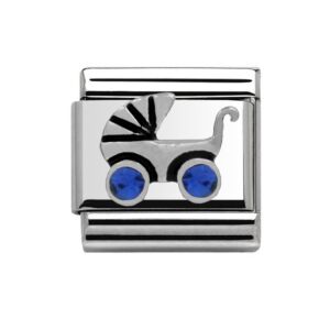 Silver Baby Girl's Pram Charm 29419SS