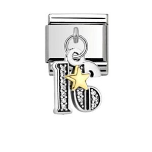 Gold 16 Star Drop Charm 29441GS