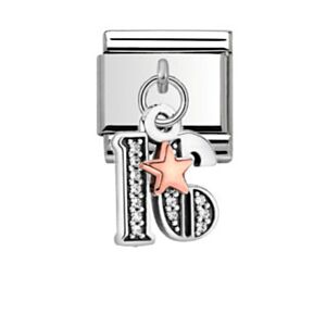 Rose Gold 16 Star Drop Charm 29441RS