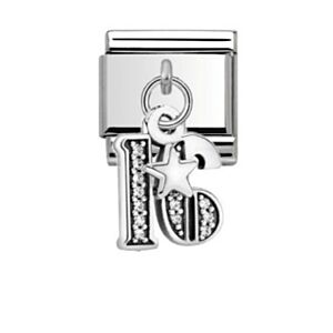 Silver 16 Star Drop Charm 29441SS