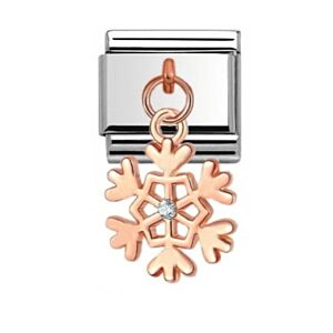 Rose Gold Snowflake Drop Charm 29445RS