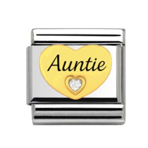 Gold Auntie Heart Charm 29450GS