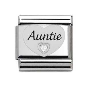 Silver Auntie Heart Charm 29450SS