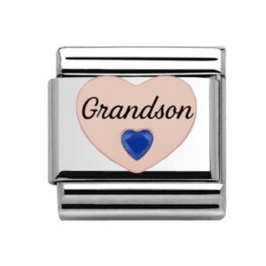 Rose Gold Grandson Heart Charm 29451RS