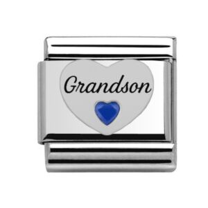Silver Grandson Heart Charm 29451SS