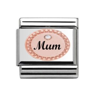 Rose Gold Mum CZ Charm 29452RS