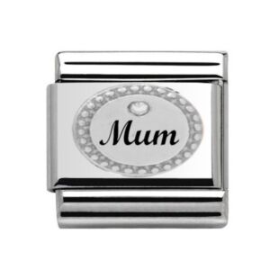 Silver Mum CZ Charm 29452SS