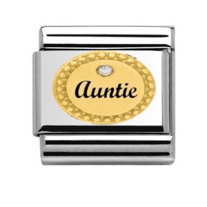 Gold Auntie CZ Charm 29454GS