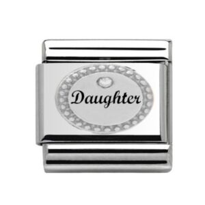 Silver Daughter CZ Charm 29456SS