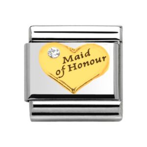 Gold Mother of the Bride Heart Charm 29472GS