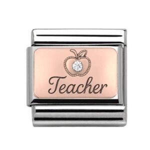Rose Gold Teacher Charm 29471RS