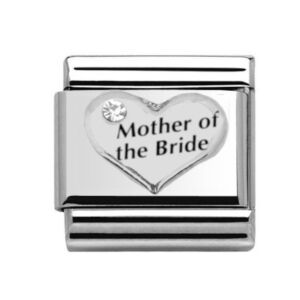 Silver Mother of the Bride Heart Charm 29472SS