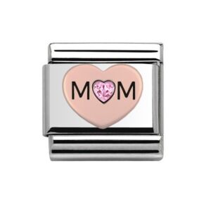 Rose Gold Mom Heart Charm 29474RS