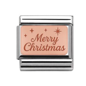 Rose Gold Merry Christmas Charm 29478RS