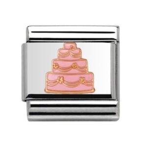 Rose Gold Wedding Cake Charm 29480RS