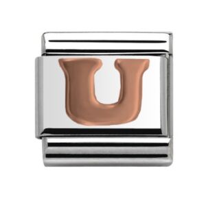 Rose Gold Letter U Charm 29481RS-U