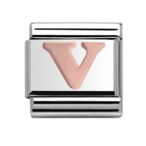Rose Gold Letter V Charm 29481RS-V