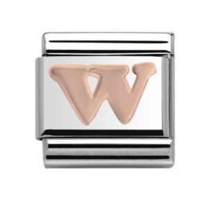 Rose Gold Letter W Charm 29481RS-W
