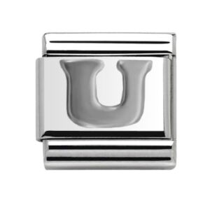 Silver Letter U Charm 29481SS-U