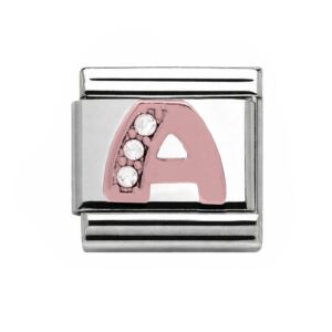 Charmlinks A Silver Rose Gold Charm 29602RS-A