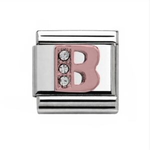 Charmlinks B Silver Rose Gold Charm 29603RS-B