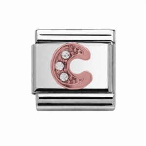 Charmlinks C Silver Rose Gold Charm