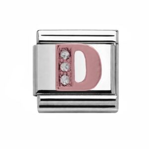 Charmlinks D Silver Rose Gold Charm 29605RS-D