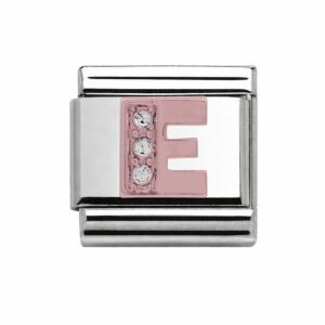 Charmlinks E Silver Rose Gold Charm 29606RS-E