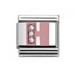 Charmlinks H Silver Rose Gold Charm 29609RS-H